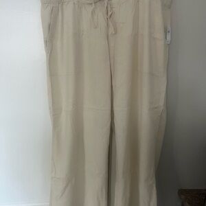 Old Navy Cream Linen Beachy Pants